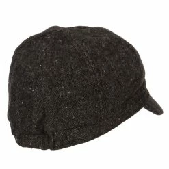 Something Special Rhinestone Metal Buckle Trim Tweed Newsboy Cap -Adams Shop rh001nb black 3