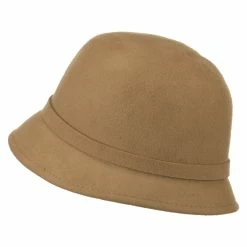 Something Special Women's Wool Felt Cloche With Rhinestone Flower -Adams Shop rh002cl camel 3