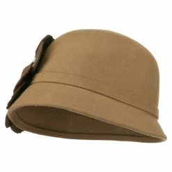 Something Special Women's Wool Felt Cloche With Rhinestone Flower -Adams Shop rh002cl camel 4
