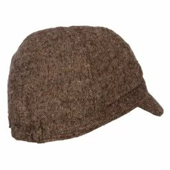 Something Special Rhinestone Metal Buckle Trim Tweed Newsboy Cap -Adams Shop rh002nb brown 3