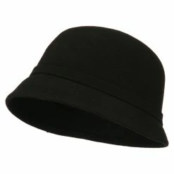 Something Special Women's Wool Felt Cloche With Rhinestone Flower -Adams Shop rh003cl black 4