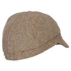 Something Special Rhinestone Metal Buckle Trim Tweed Newsboy Cap -Adams Shop rh003nb camel 3
