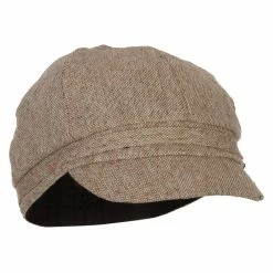 Something Special Rhinestone Metal Buckle Trim Tweed Newsboy Cap -Adams Shop rh003nb camel 5