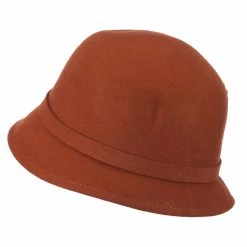 Something Special Women's Wool Felt Cloche With Rhinestone Flower -Adams Shop rh004cl rust 3