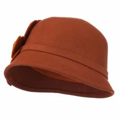 Something Special Women's Wool Felt Cloche With Rhinestone Flower -Adams Shop rh004cl rust 4