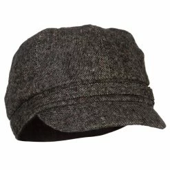 Something Special Rhinestone Metal Buckle Trim Tweed Newsboy Cap -Adams Shop rh004nb grey 5