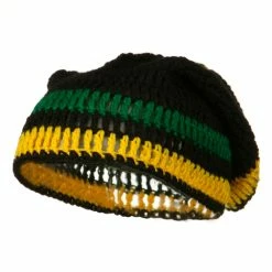 Broadway Rasta Knitted Big Skull Beanie -Adams Shop rk002eb 1 1
