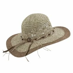 Jeanne Simmons Beaded Paper Braid Sun Hat -Adams Shop rn001fw brown 3