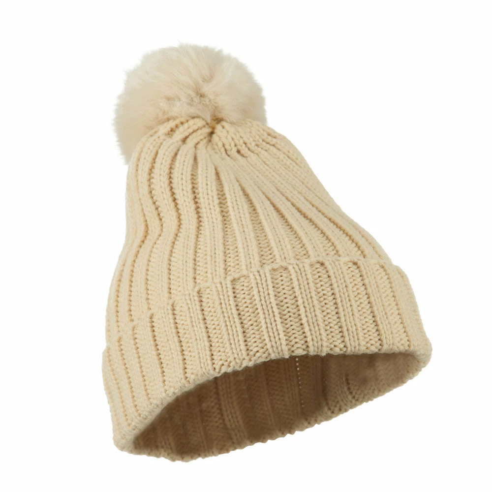 City Hunter Knit Cuff Beanie With Rabbit Pom 11 City Hunter Knit Cuff Beanie With Rabbit Pom - Image 9