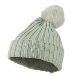 City Hunter Knit Cuff Beanie With Rabbit Pom 42 City Hunter Knit Cuff Beanie With Rabbit Pom -Adams Shop rp002bf light grey 1