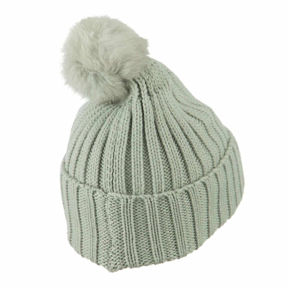 City Hunter Knit Cuff Beanie With Rabbit Pom 15 City Hunter Knit Cuff Beanie With Rabbit Pom - Image 13