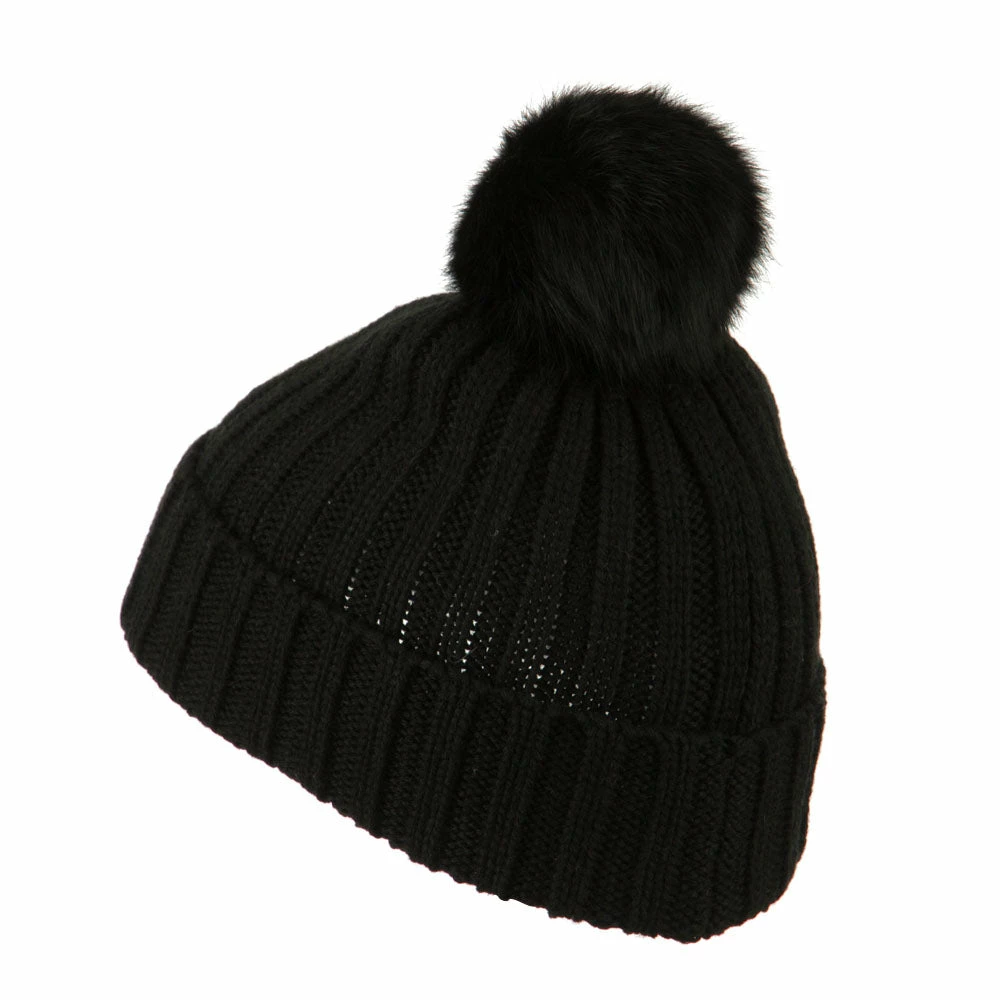 City Hunter Knit Cuff Beanie With Rabbit Pom 29 City Hunter Knit Cuff Beanie With Rabbit Pom - Image 27