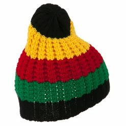 Rasta World Ribbed Rasta Beanie -Adams Shop rr001ms black 3