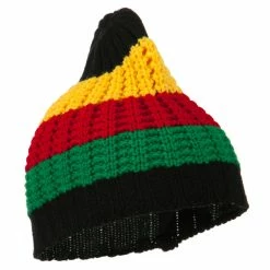 Rasta World Ribbed Rasta Beanie -Adams Shop rr001ms black 4