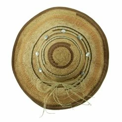 Jeanne Simmons Ribbon And Raffia Shell Button Wide Brim Hat -Adams Shop rr002fw 5