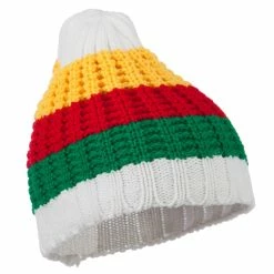 Rasta World Ribbed Rasta Beanie -Adams Shop rr002ms white 4