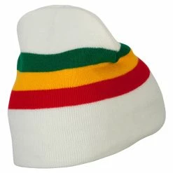 Rasta World Rasta Striped Beanie 39 Rasta World Rasta Striped Beanie -Adams Shop rs004di white 3
