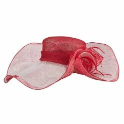 Something Special 2 Roses Sinamay Hat -Adams Shop rs006lh red 4