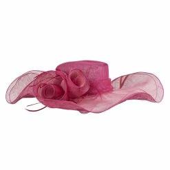 Something Special 2 Roses Sinamay Hat -Adams Shop rs007lh fuchsia 1
