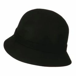 Something Special Wool Felt Cloche Hat With Rhinestone Butterfly -Adams Shop rt003cl black 3