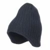 MG Rib Knit Ear Flap Beanie -Adams Shop rt003ps charcoal 1