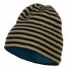 MG Reversible Striped Beanie -Adams Shop rv001ms black aqua 1