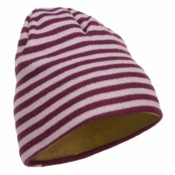 MG Reversible Striped Beanie -Adams Shop rv004ms purple mustard 4
