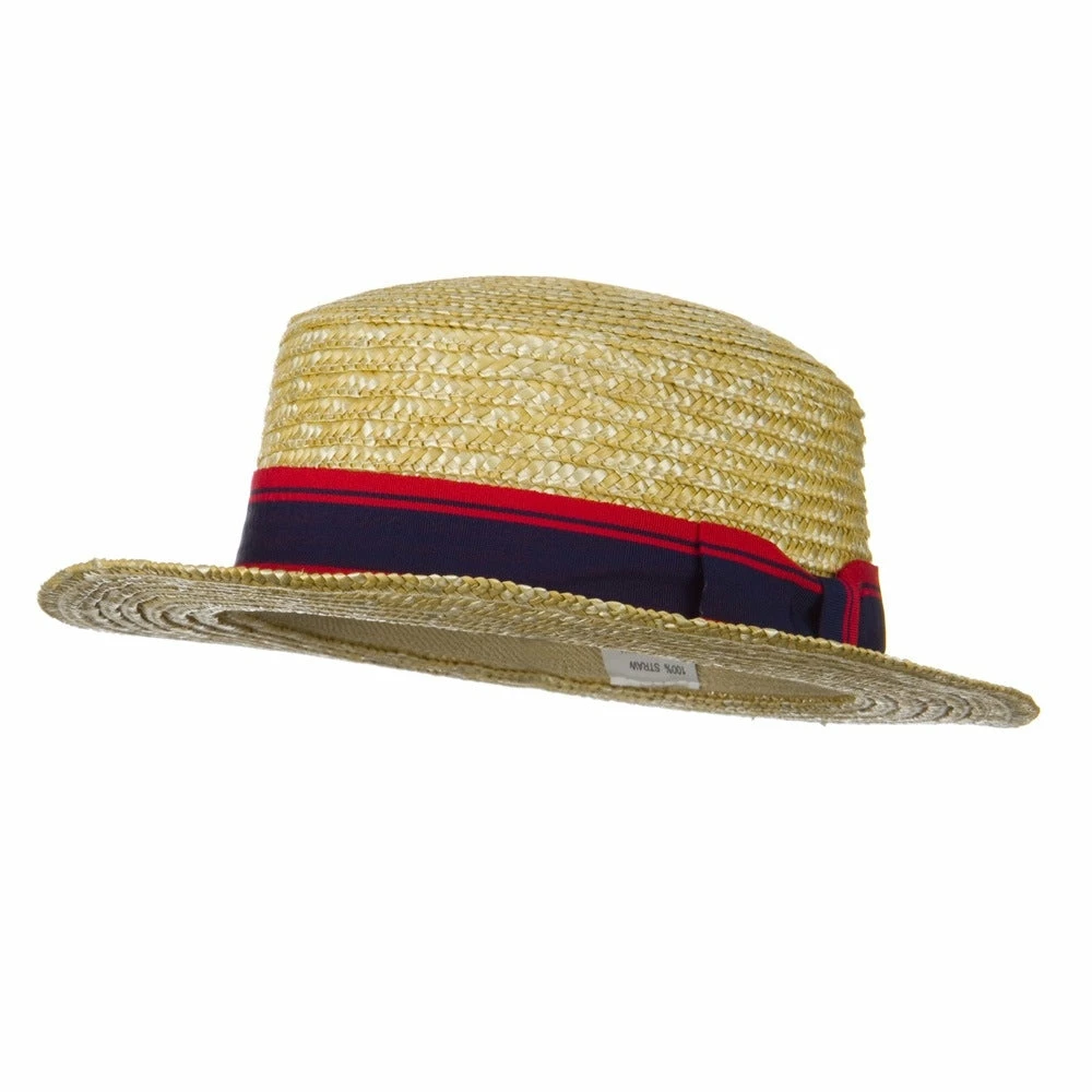 Jeanne Simmons Boy's Vintage Straw Boater Hat 3 Jeanne Simmons Boy's Vintage Straw Boater Hat