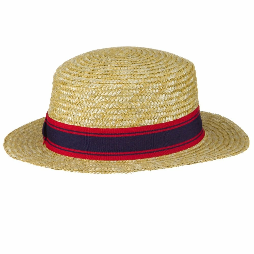 Jeanne Simmons Boy's Vintage Straw Boater Hat 5 Jeanne Simmons Boy's Vintage Straw Boater Hat - Image 3