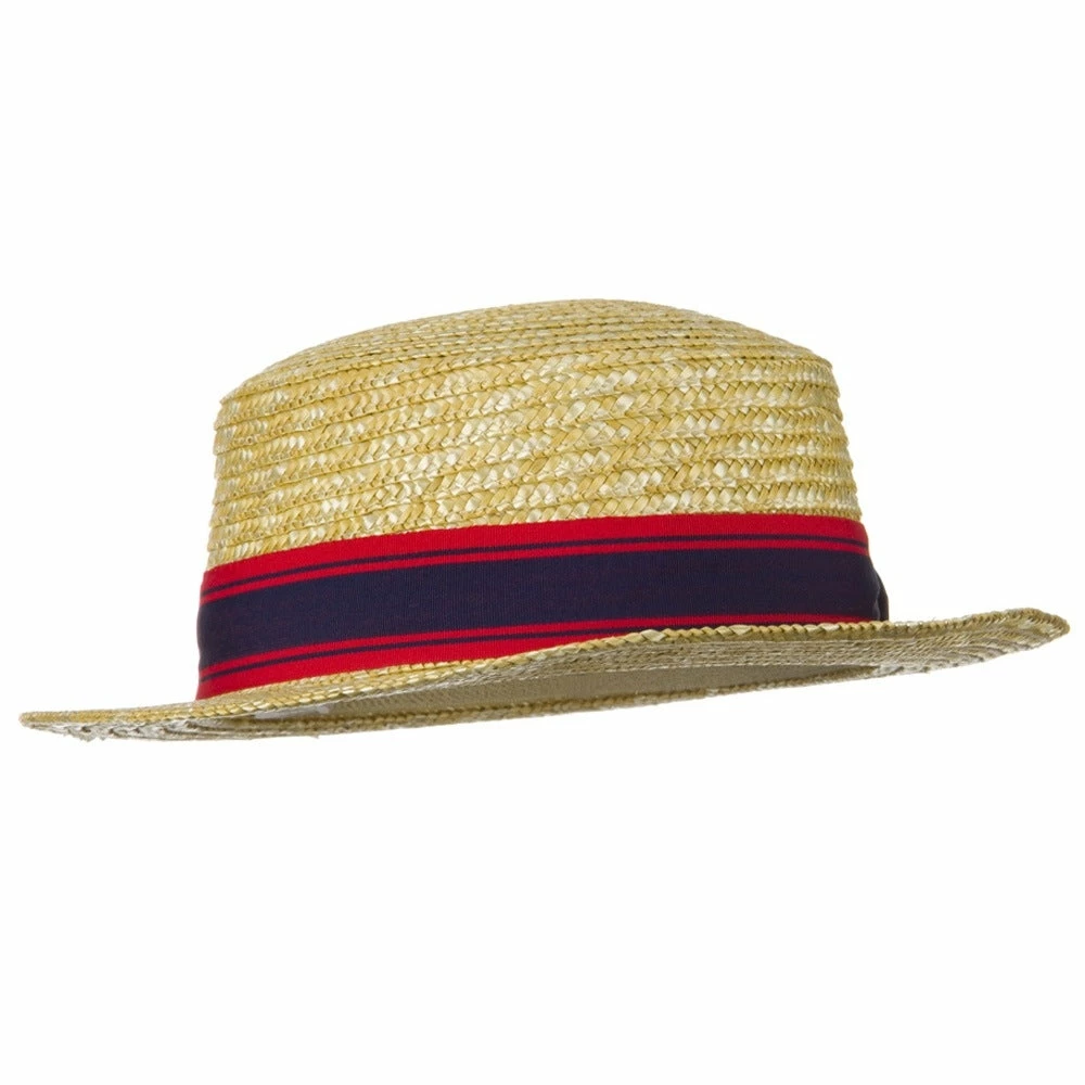 Jeanne Simmons Boy's Vintage Straw Boater Hat 6 Jeanne Simmons Boy's Vintage Straw Boater Hat - Image 4