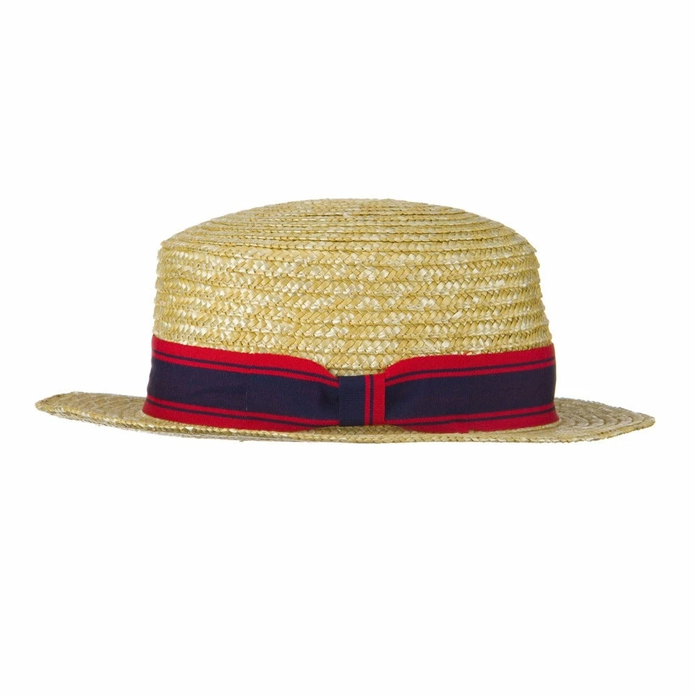 Jeanne Simmons Boy's Vintage Straw Boater Hat 7 Jeanne Simmons Boy's Vintage Straw Boater Hat - Image 5