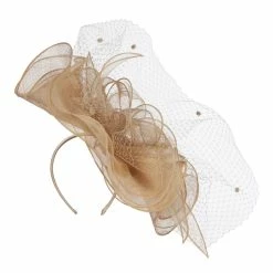 Something Special Flower Net Sinamay Fascinator -Adams Shop ry001df champagne 3 2