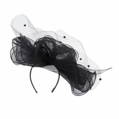 Something Special Flower Net Sinamay Fascinator -Adams Shop ry004df black 3 2