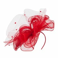 Something Special Flower Net Sinamay Fascinator -Adams Shop ry005df red 1 2