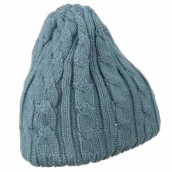 Cheveux Solid Cable Knit Beanie -Adams Shop sc001ps denim 3