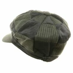 Something Special Suede Corduroy Checker Newsboy Cap -Adams Shop sc001wic grey2