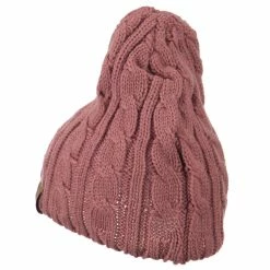Cheveux Solid Cable Knit Beanie -Adams Shop sc002ps mauve 2