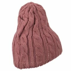 Cheveux Solid Cable Knit Beanie -Adams Shop sc002ps mauve 3
