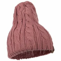 Cheveux Solid Cable Knit Beanie -Adams Shop sc002ps mauve 4