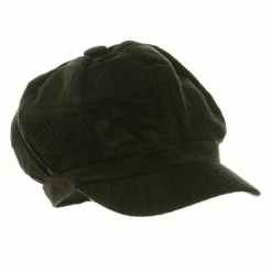 Something Special Suede Corduroy Checker Newsboy Cap -Adams Shop sc002wic black4