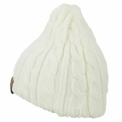 Cheveux Solid Cable Knit Beanie -Adams Shop sc003ps ivory 2