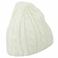 Cheveux Solid Cable Knit Beanie -Adams Shop sc003ps ivory 3