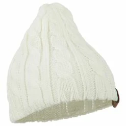 Cheveux Solid Cable Knit Beanie -Adams Shop sc003ps ivory 4