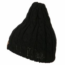 Cheveux Solid Cable Knit Beanie -Adams Shop sc004ps black 2