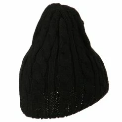 Cheveux Solid Cable Knit Beanie -Adams Shop sc004ps black 3