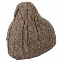 Cheveux Solid Cable Knit Beanie -Adams Shop sc006ps camel 3