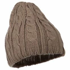 Cheveux Solid Cable Knit Beanie -Adams Shop sc006ps camel 4