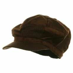 Something Special Suede Corduroy Checker Newsboy Cap -Adams Shop sc006wic brown1