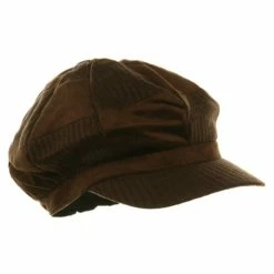 Something Special Suede Corduroy Checker Newsboy Cap -Adams Shop sc006wic brown4