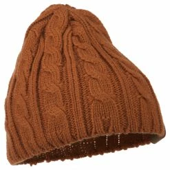 Cheveux Solid Cable Knit Beanie -Adams Shop sc008ps rust 4